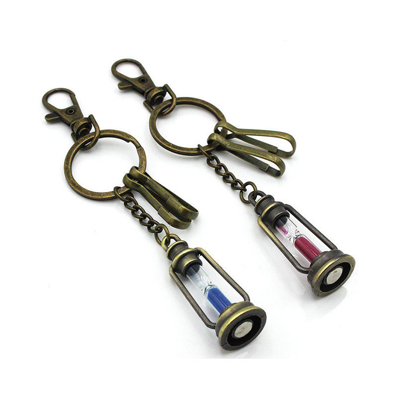 OEM Engraved Personalized Keychain Gifts Retro Hourglass Keychain